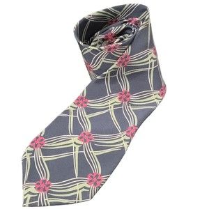 Georgio Armani Mens Green Blue Floral Silk Classic Adjustable Pointed Neck Tie‎
